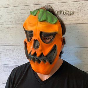Walmart Halloween Scary Pumpkin Rubber Adult Costume Mask 2